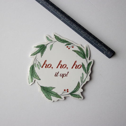 Ho Ho Ho It Up Holiday Wreath Sticker
