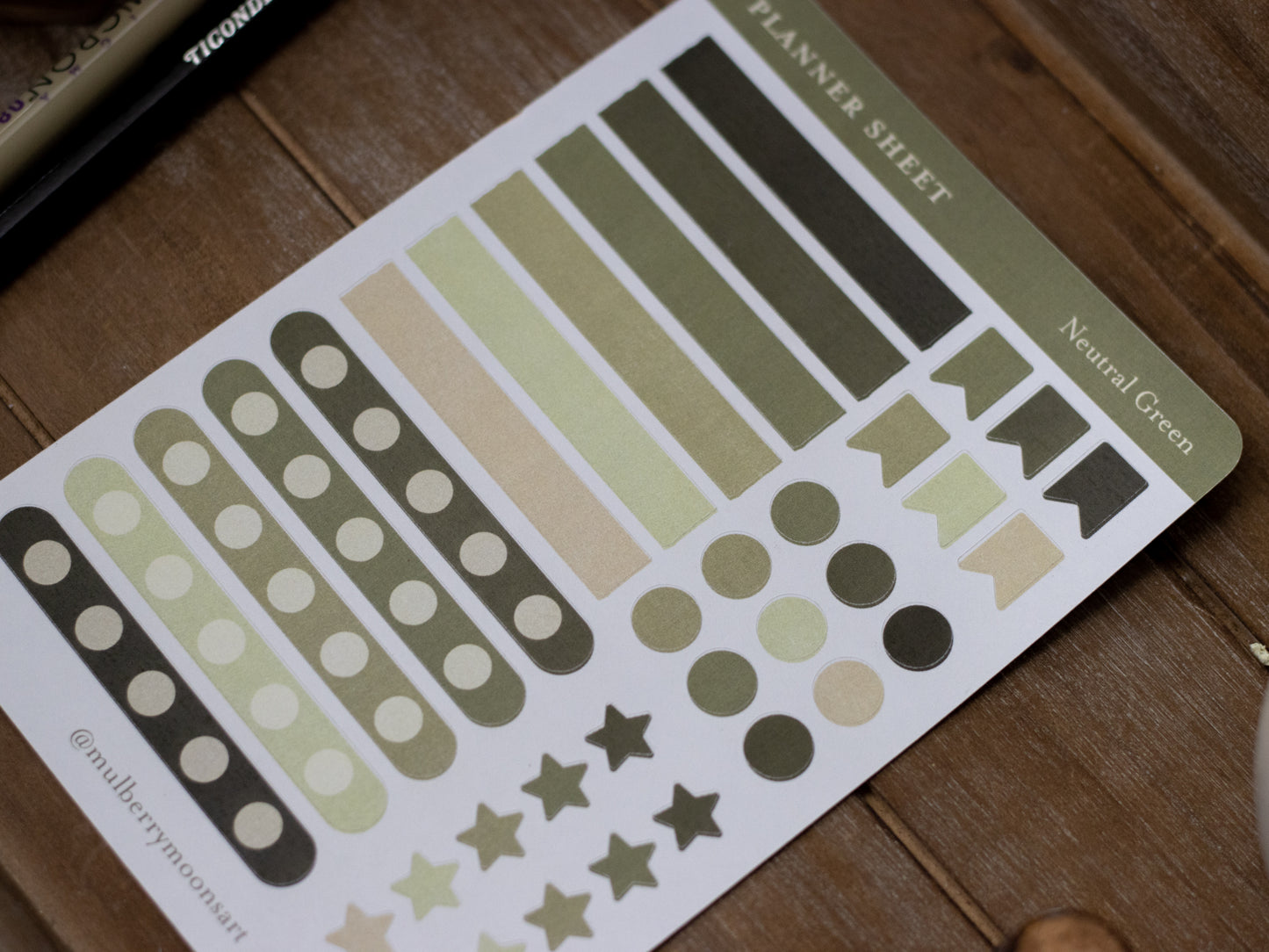 OOPS Planner Sticker Sheet - Neutral Green