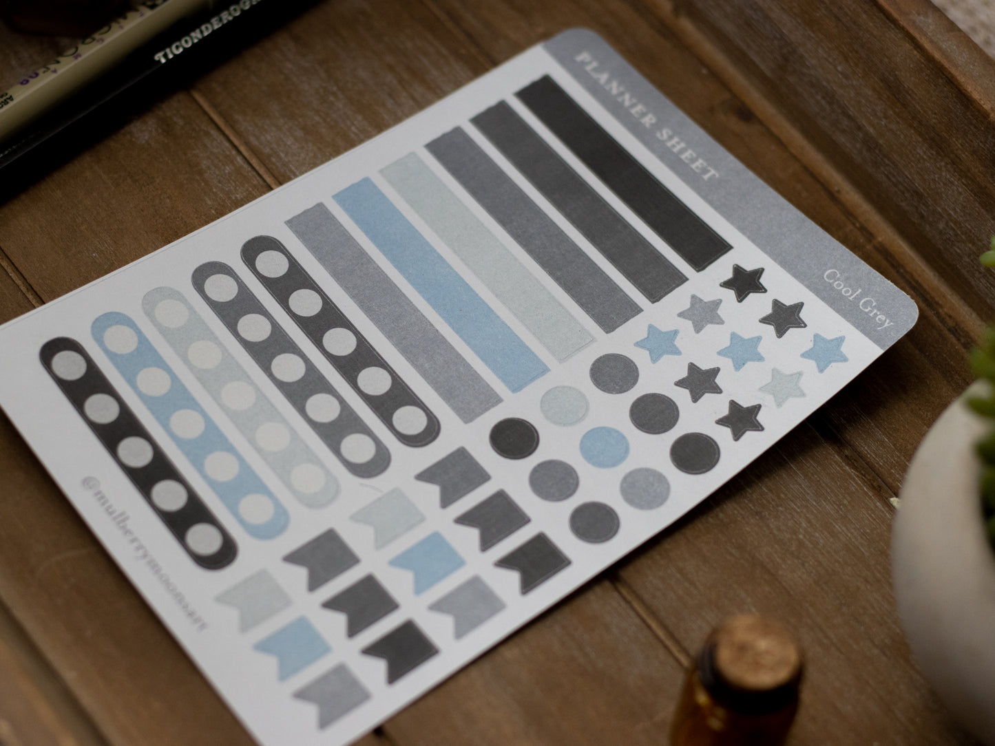 OOPS Planner Sticker Sheet - Cool Greys