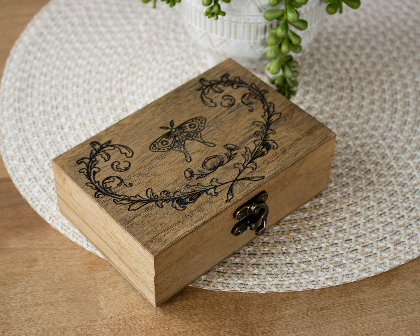 Mystical Moth Wooden Box - Flawed