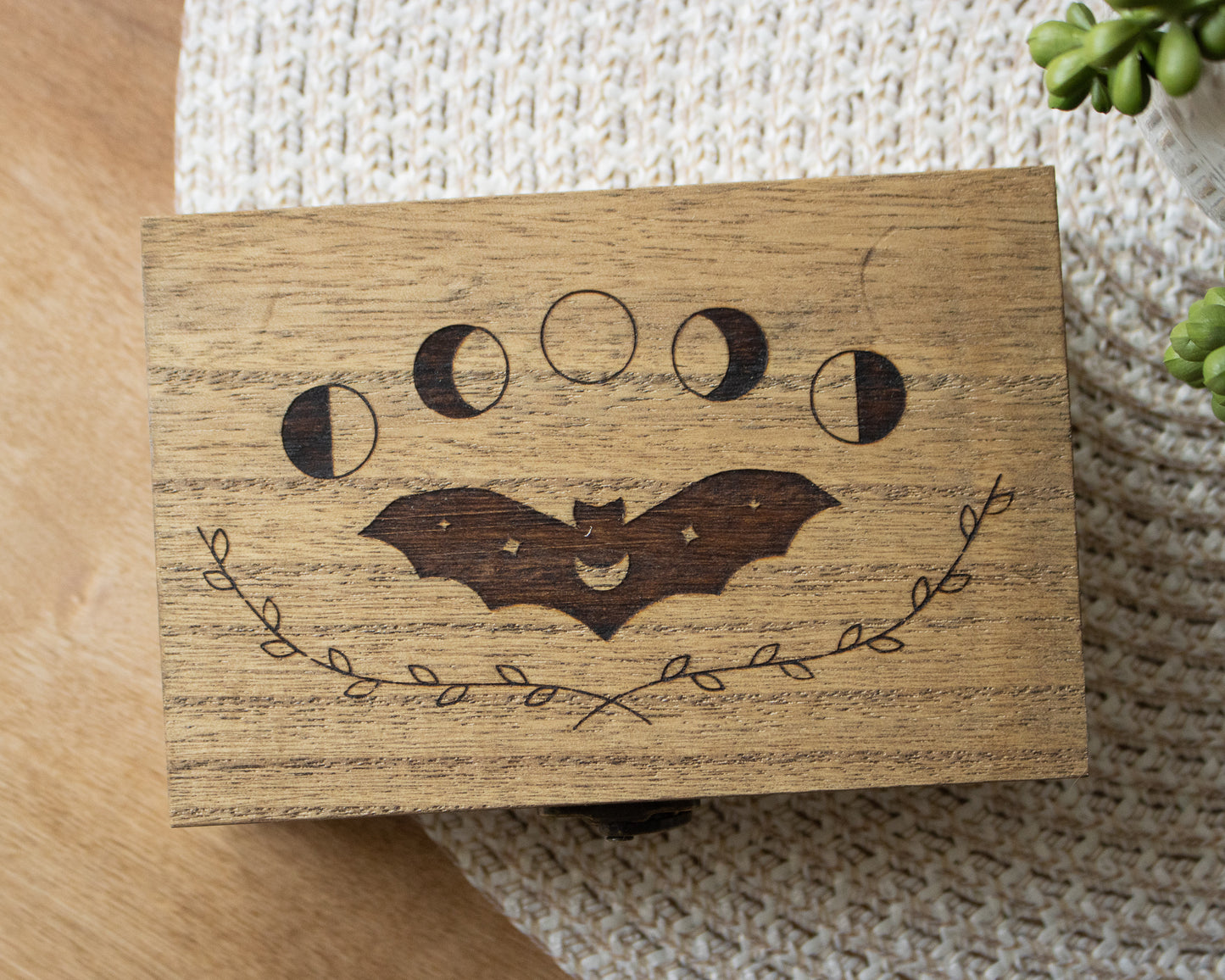 Celestial Bat Wooden Box - Flawed