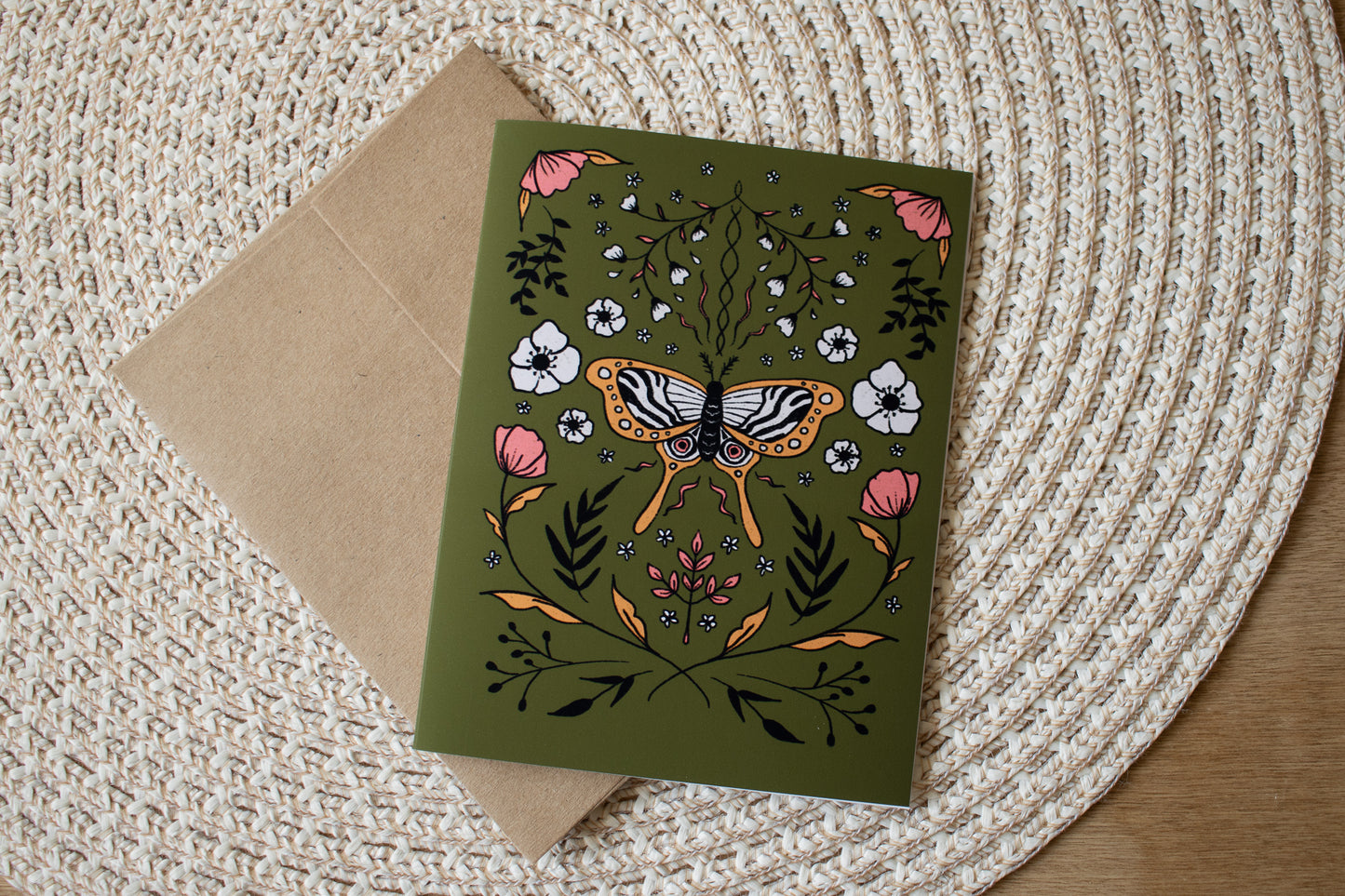 Earthy Butterfly A2 Blank Greeting Card