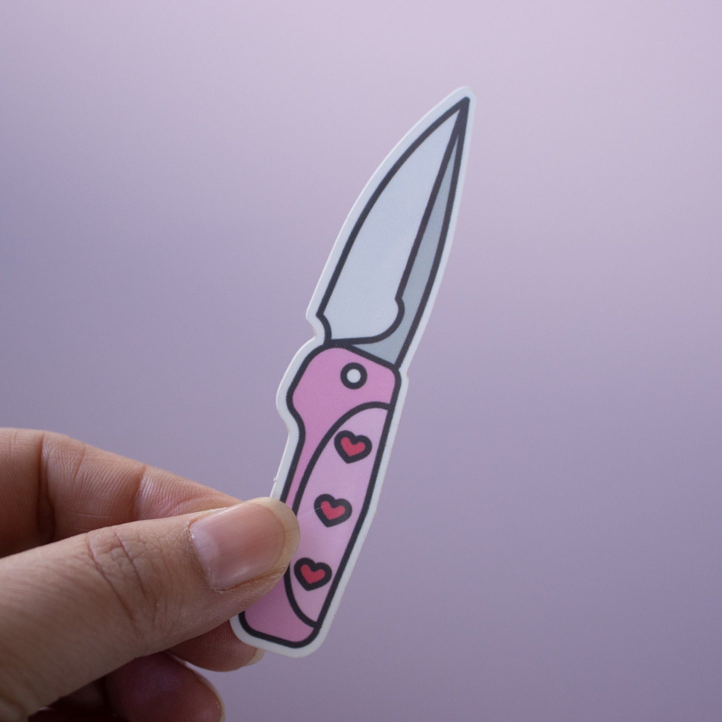 Pastel Knife Sticker/Cute Knife Sticker/Pink Knife Sticker/Kawaii Knife Sticker