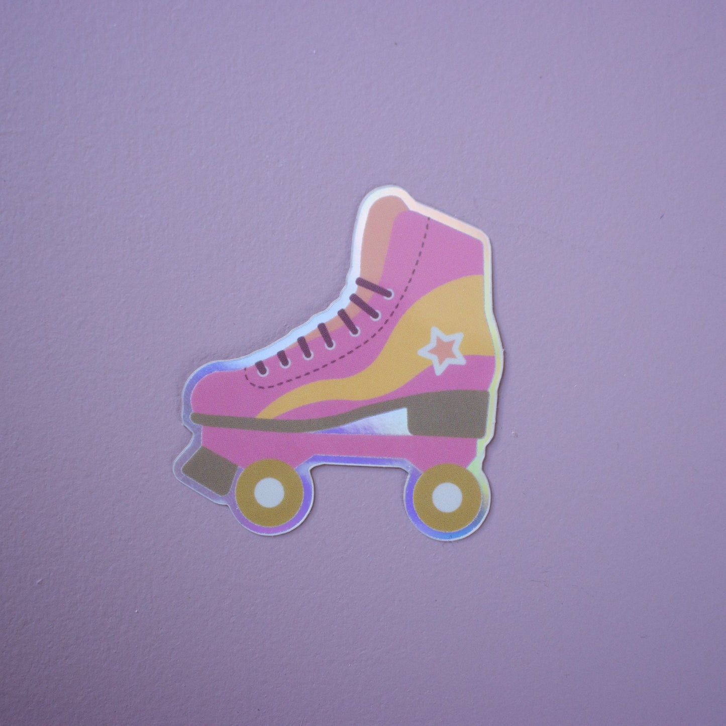 Holographic Roller Skate Sticker/Retro Skate Sticker/Roller Derby Sticker