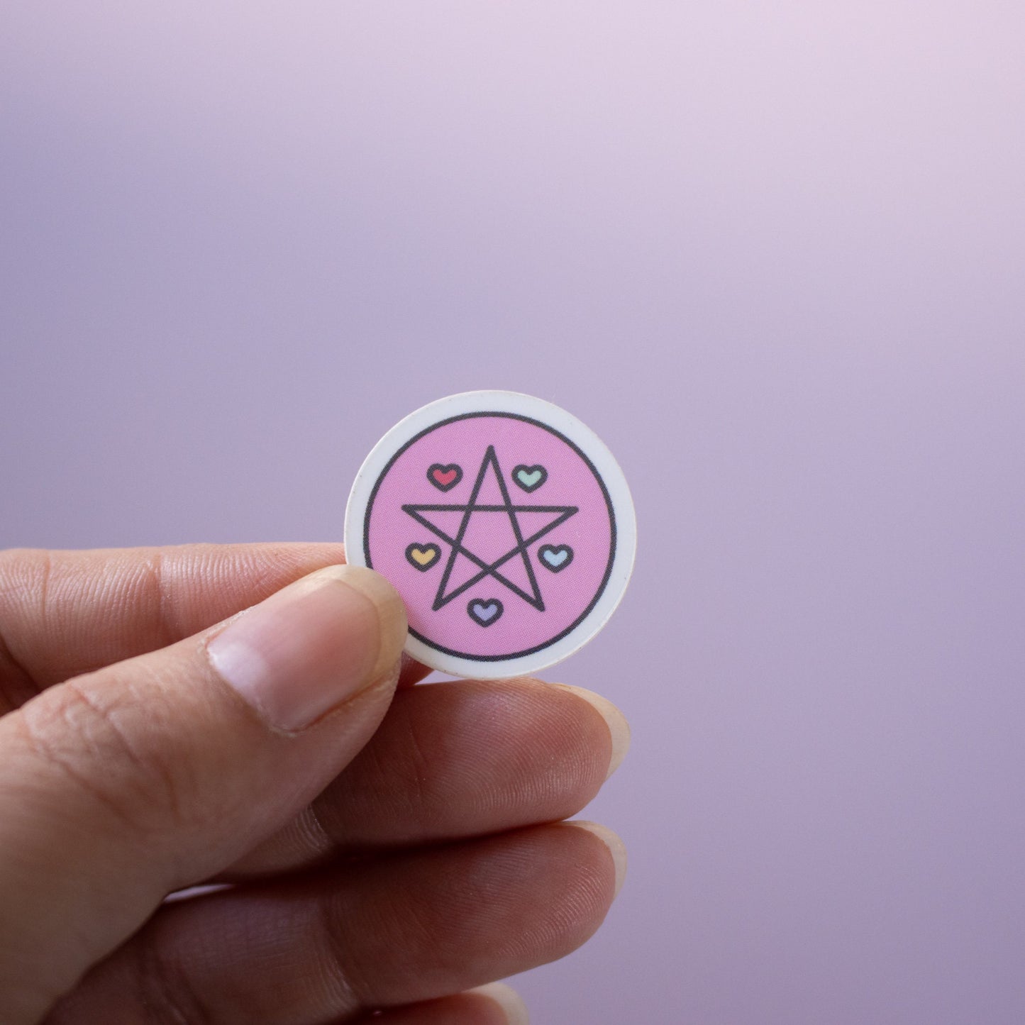Tiny Pastel Pentagram Sticker/Cute Pentagram Sticker/Pink Pentagram Sticker