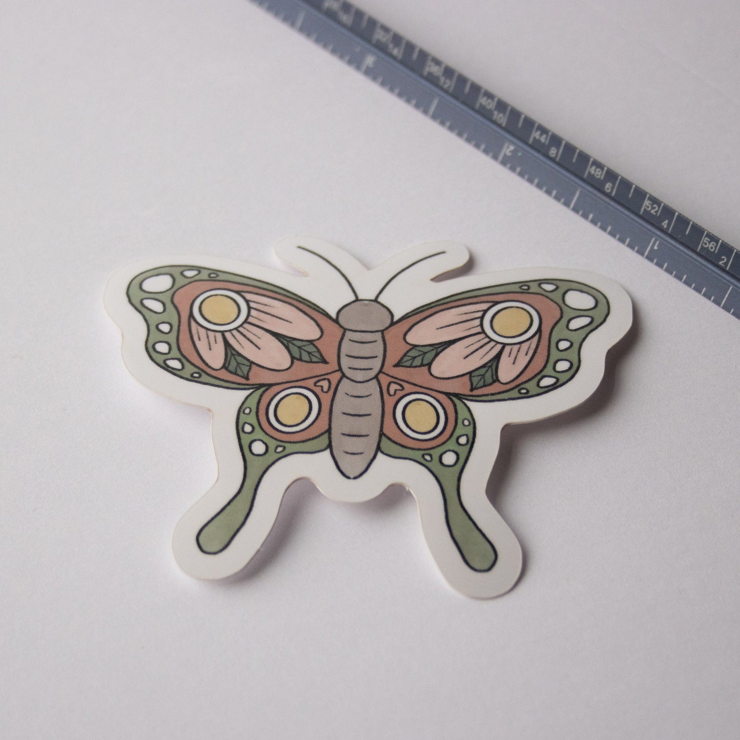 Floral Butterfly Sticker/Beautiful Butterfly Sticker/Earthy Butterfly Sticker/Cottagecore Sticker/Cute Butterfly Sticker/vinyl sticker