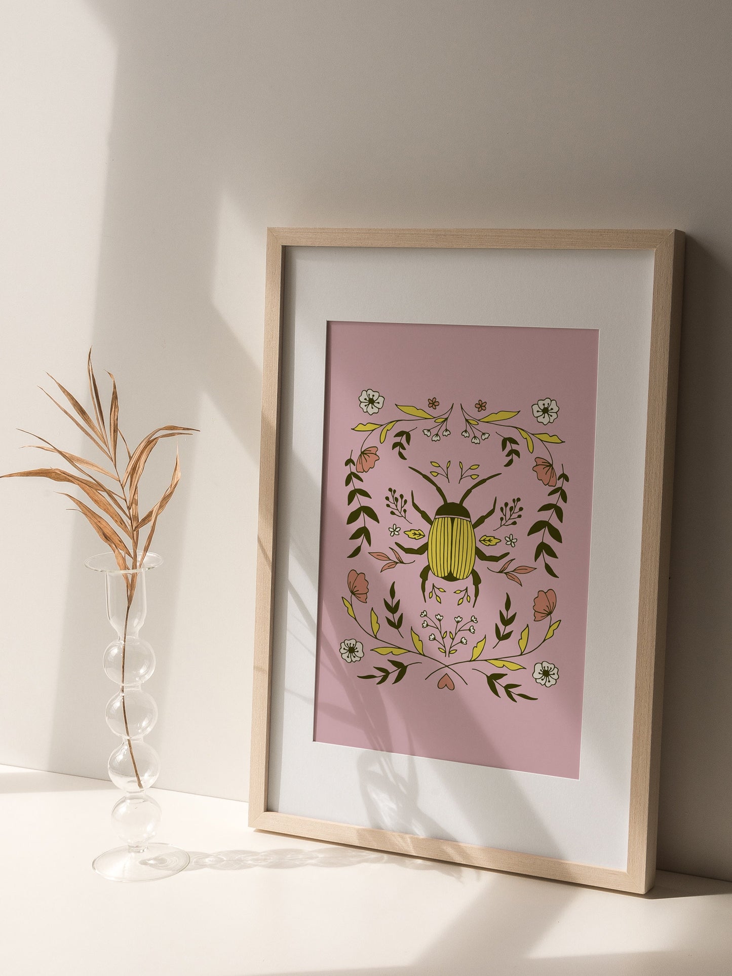 Beetle Botanical Digital Art Print