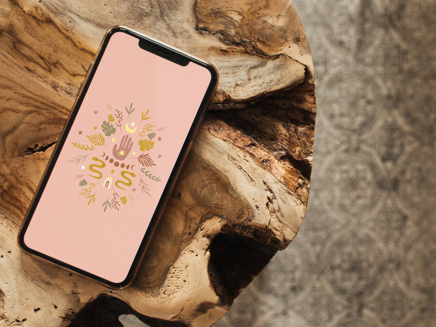 Phone Wallpaper - Boho Magic Aesthetic - Pink