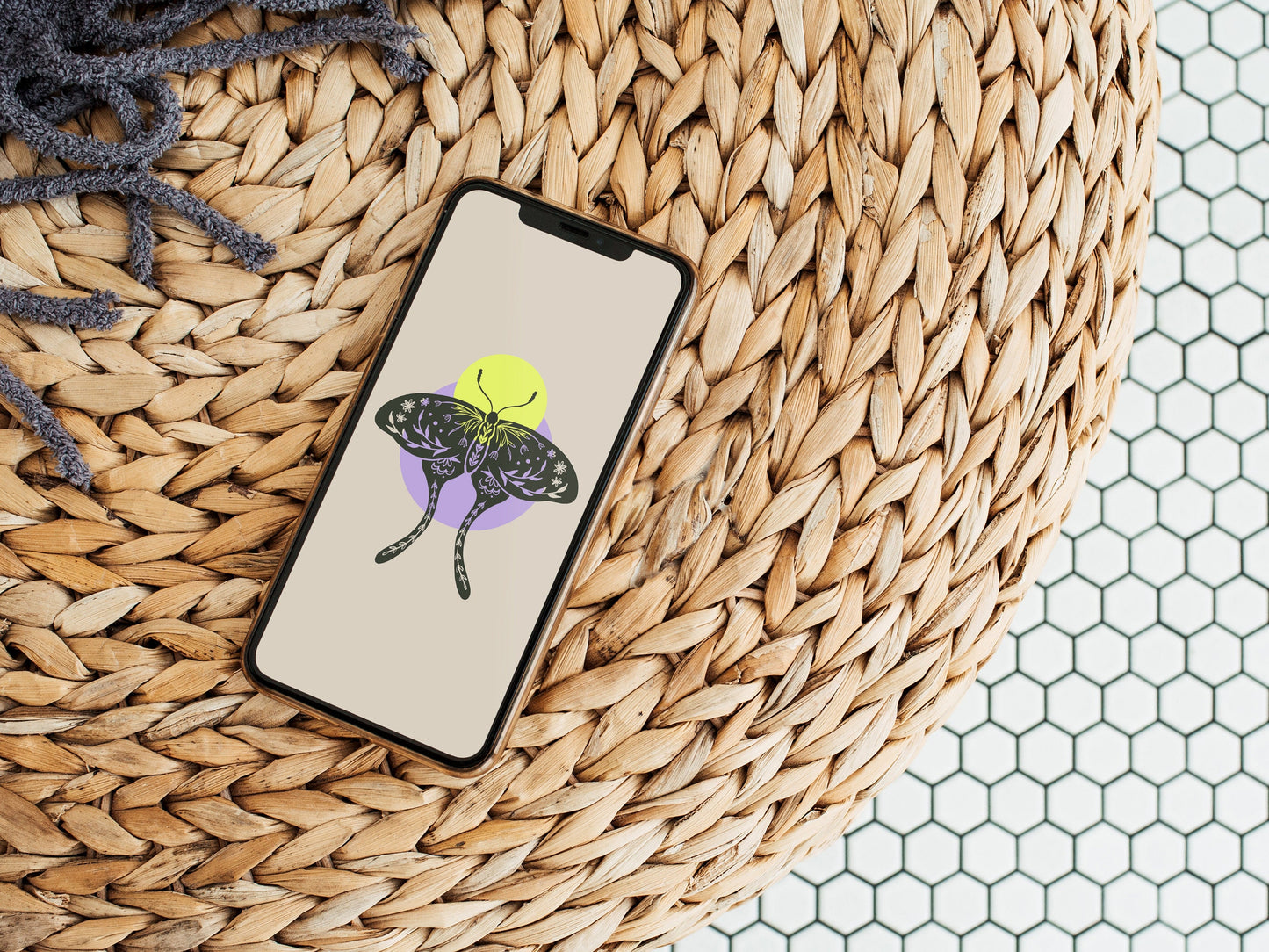 Phone Wallpaper - Neon Moth