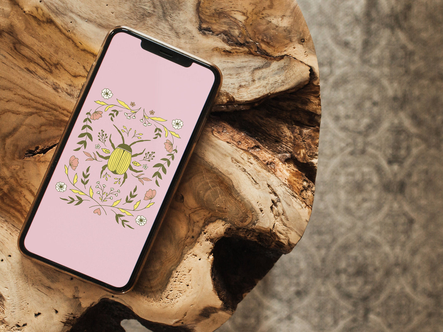 Phone Wallpaper - Botanical Beetle