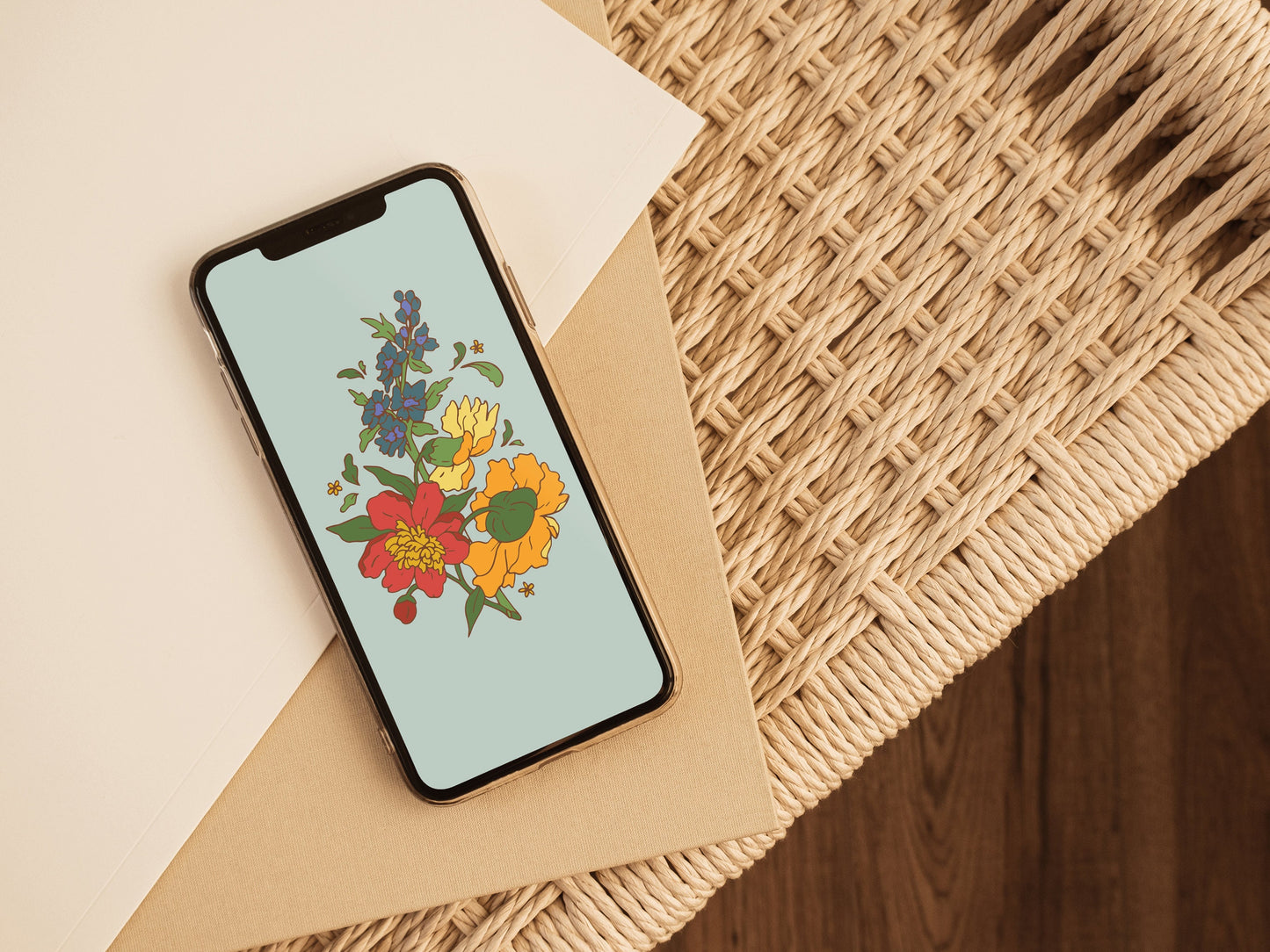Phone Wallpaper - Botanical Bouquet Bright